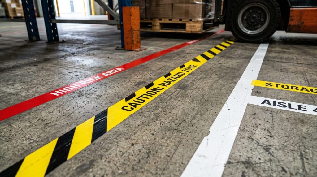 Close-up detail of industrial floor with professionally appl