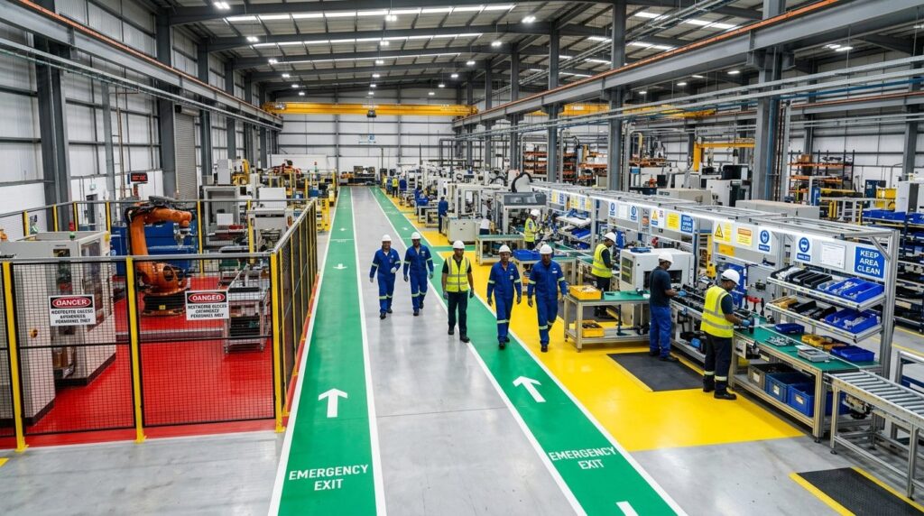 Manufacturing facility production line with comprehensive co