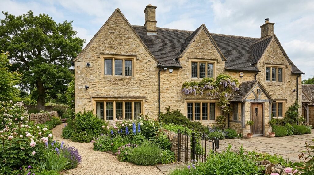 Professional stock photo of a rural estate property exterior